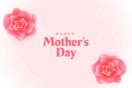 happy mothers day flower decorative card designのイラスト素材