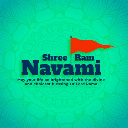 shree ram navami greeting design with flagのイラスト素材