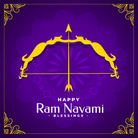 ram navami bow and arrow concept card designのイラスト素材