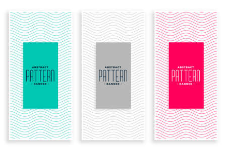 stylish line wavy smooth minimal banners setのイラスト素材