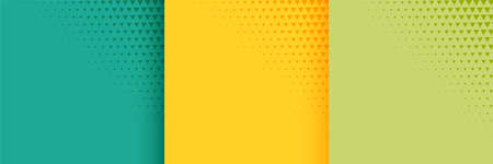 halftone bright background set of threeのイラスト素材