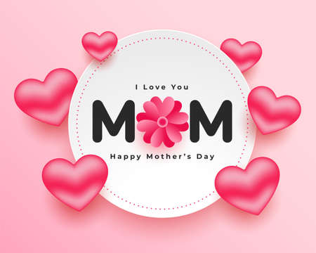 mothers day realistic hearts card designのイラスト素材