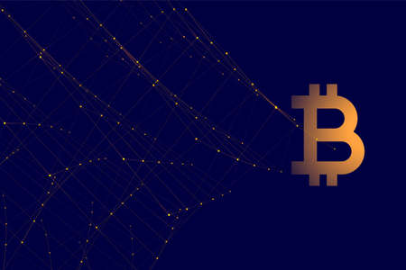 digital bitcoin cryptocurrency background in technology styleのイラスト素材