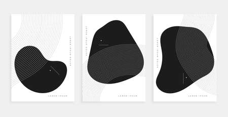 abstract contemporary line style posters set templateのイラスト素材