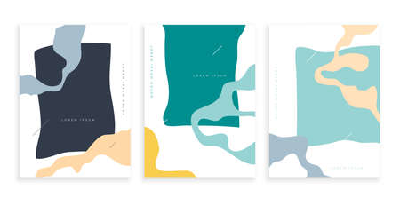abstract poster templates set in hand drawn style