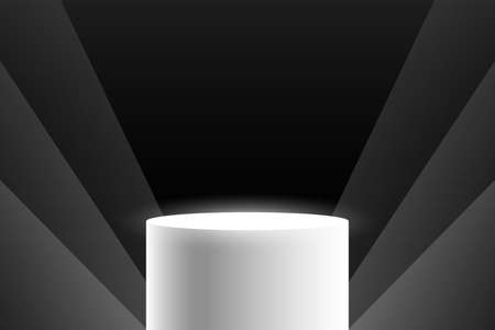 white podium display on black backgroundのイラスト素材