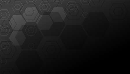 black background with hexagonal shapesのイラスト素材