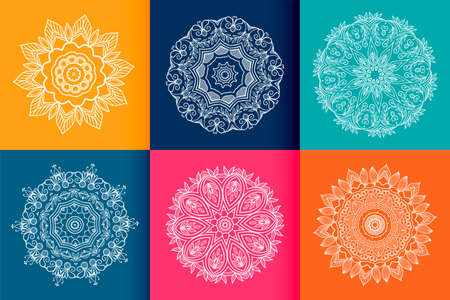 six ethnic mandala patterns setのイラスト素材
