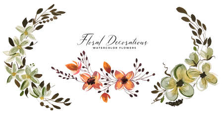 floral bouquet flower decoration setのイラスト素材