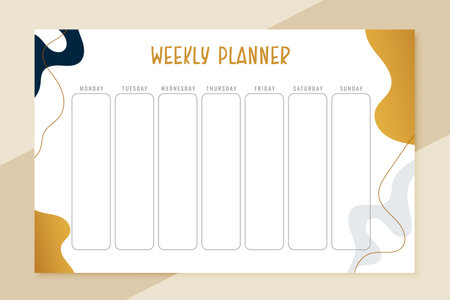week plan template for everydayのイラスト素材