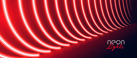 red neon pathway floor light effect bannerのイラスト素材