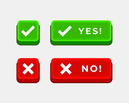 yes check mark and no cross buttonsのイラスト素材