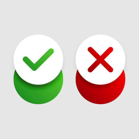 check mark and cross slider buttonsのイラスト素材