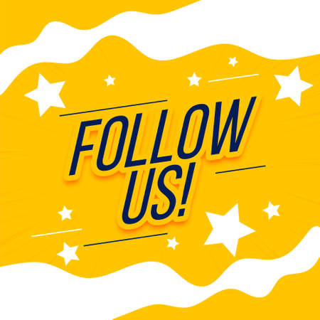 follow us template with starsのイラスト素材