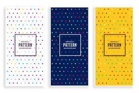 three polka pattern banners setのイラスト素材