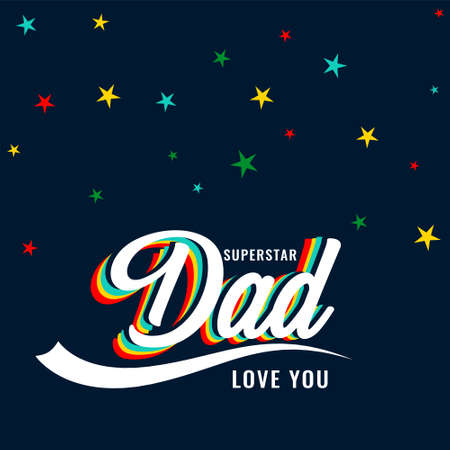 superstar dad in retro style for fathers dayのイラスト素材