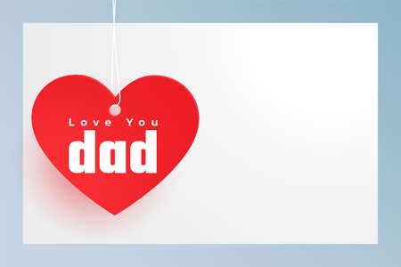 red heart with love you dad message for fathers dayのイラスト素材