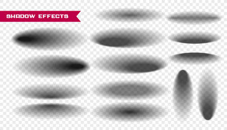 realistic shadows collection on transparent backgroundのイラスト素材