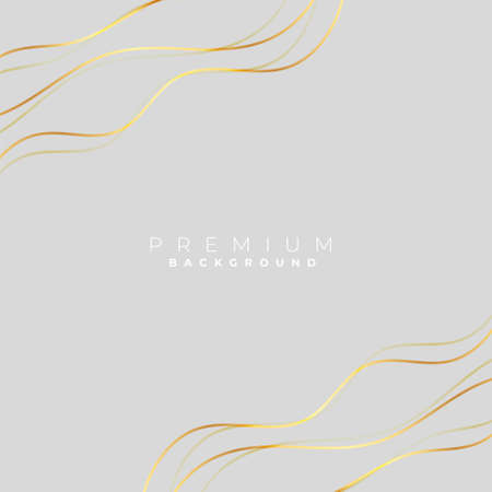 grey background with golden wave linesのイラスト素材