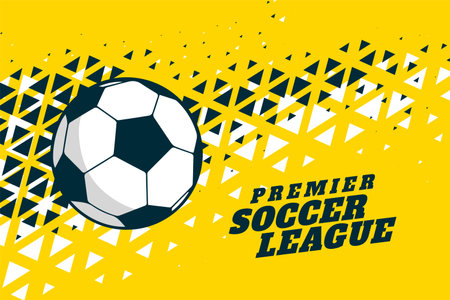 yellow sports background with football soccer and triangle halftoneのイラスト素材