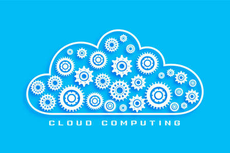 cloud computing concept with gears symbolsのイラスト素材