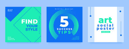 social media post collection in minimal style designのイラスト素材