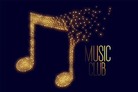 music note made with golden particle backgroundのイラスト素材