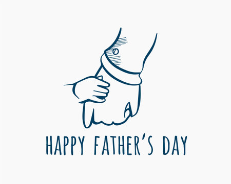 hand drawn fathers day doodle backgroundのイラスト素材