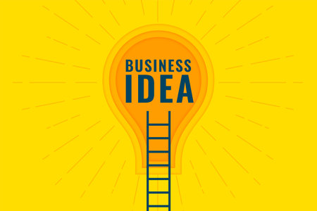 business idea concept with ladder and bulbのイラスト素材