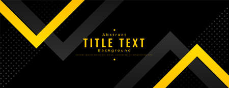 abstract yellow and black wide bannerのイラスト素材