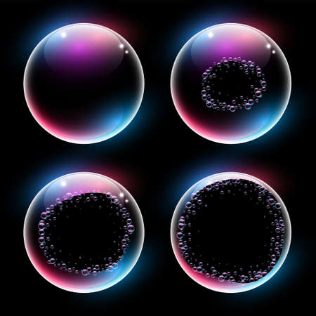 water or soap bubble burst timeline backgroundのイラスト素材