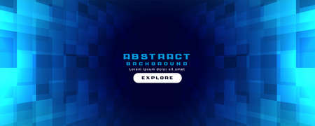 digital blue technology backgorund with geometric perspective shapeのイラスト素材