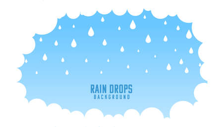 fluffy clouds with rain drops backgroundのイラスト素材