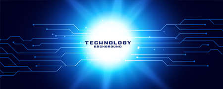 technology banner with circuit lines diagramのイラスト素材