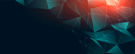 abstract digital low poly connection banner designのイラスト素材