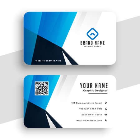stylish blue business card for contactのイラスト素材