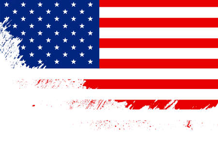 american flag background in grunge styleのイラスト素材