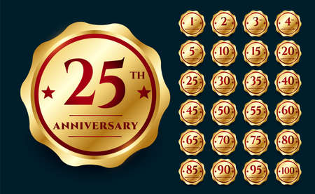 anniversary ceremony labels badges setのイラスト素材