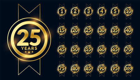 anniversary label celebration emblem big setのイラスト素材