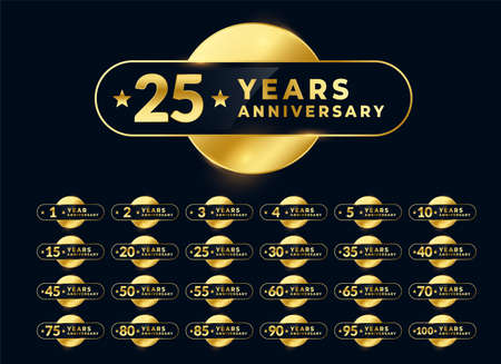 wedding anniversary labels emblem designのイラスト素材
