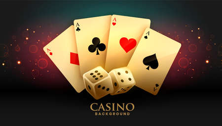 ace cards and dice casino backgroundのイラスト素材