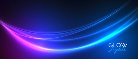 wave neon light streak banner designのイラスト素材