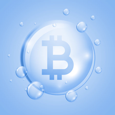 crypto currency bitcoin balloon bubble conceptのイラスト素材