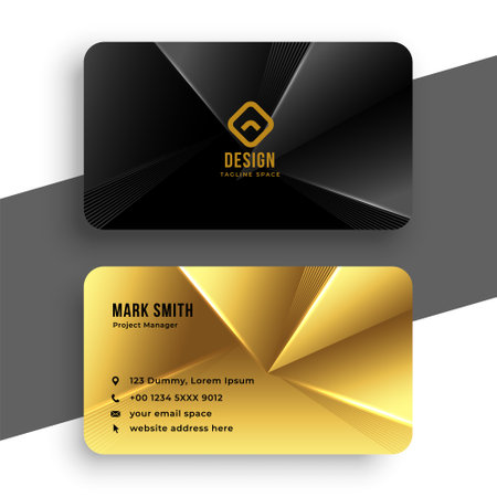 black and golden royal business card in geometric styleのイラスト素材