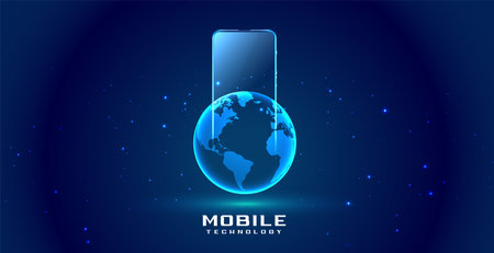 Smartphone digital mobile and world earth concept designのイラスト素材
