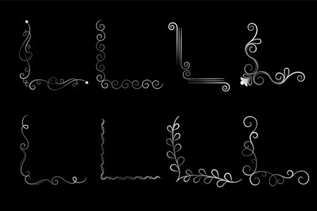 floral ornamental corners frame collection designのイラスト素材