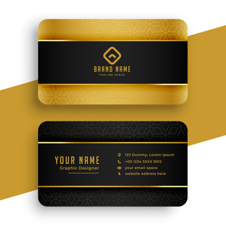 black and golden business card template designのイラスト素材