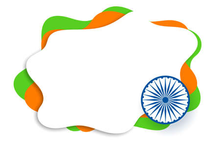 indian flag in papercut creative style with text spaceのイラスト素材