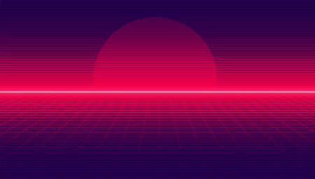 retro gradient background in linear styleのイラスト素材