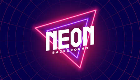 neon background with red and purple triangle shapeのイラスト素材